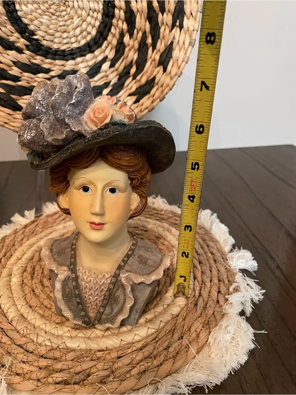 Classic Lady Bust Vase in Beige, Brown and Peach